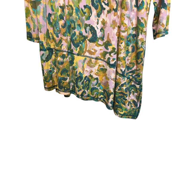 LOGO Women Tunic Top L Colorful Abstract‎ Whimsical Artsy Asymmetrical Hem Boho - Picture 7 of 11